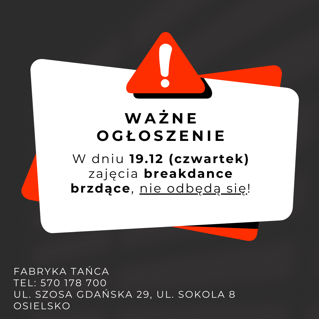 Informacja dla naszych klubowiczów!