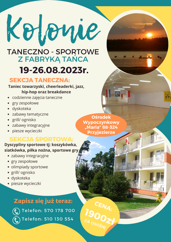 Kolonie sportowo-taneczne z Fabryką Tańca!!! 🤩